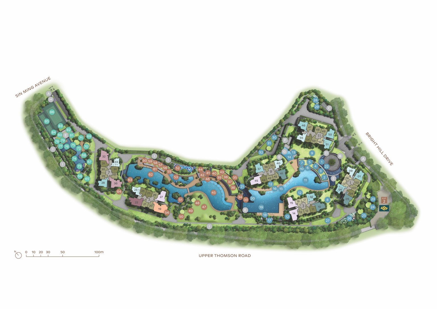 Thomson Reserve developer site plan with stacks and facilities